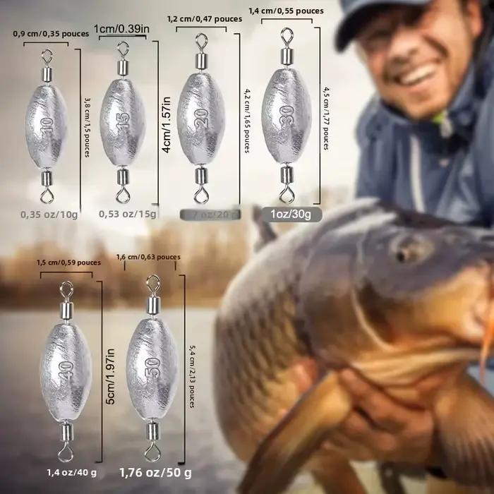 Plombs de pêche olivette plombée avec double émerillon pour pêche en traîne et ligne