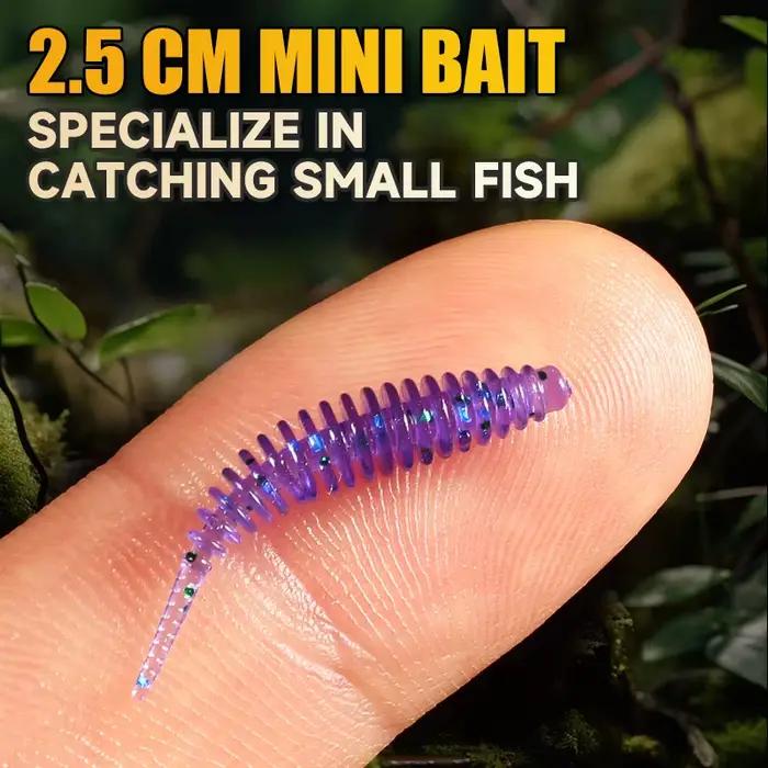 Leurre souple Tanta 25mm 100 pièces, appât ver pour la pêche de la carpe et du black bass