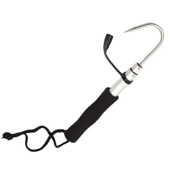 Gaffe télescopique pêche 28-60cm acier inoxydable - Crochet rétractable pour mer et glace