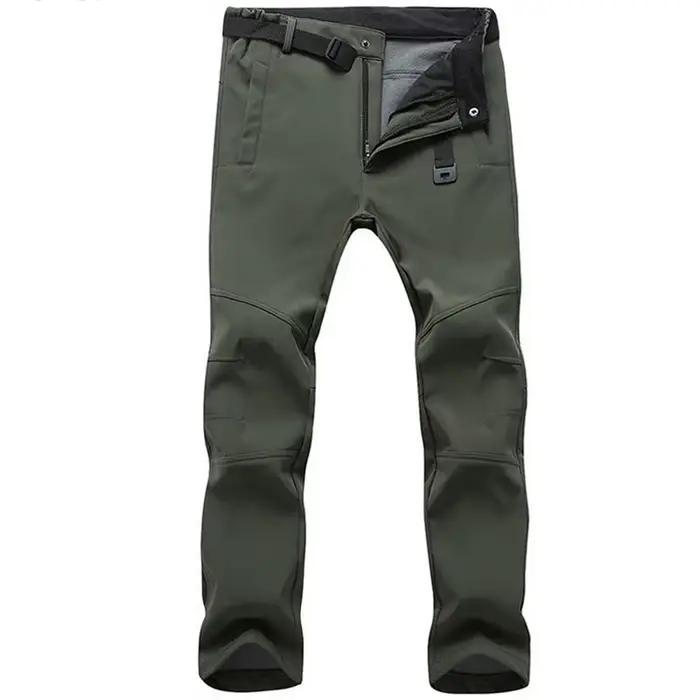 Pantalon stretch waterproof homme hiver épais chaud pêche polaire peau de requin tactique