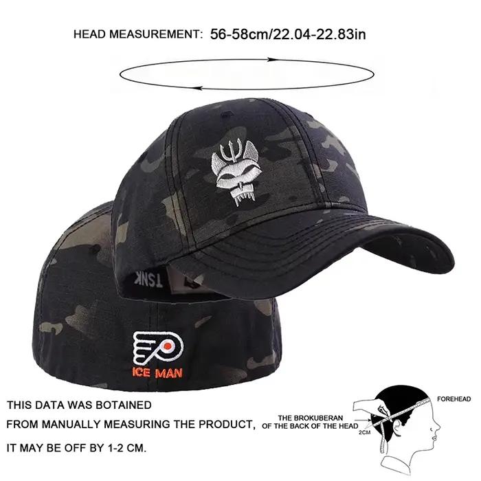 Casquette baseball coton pêche militaire - Snapback extensible tactique pour running et pêche