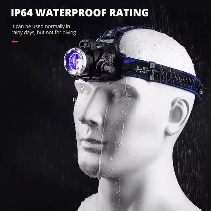 Lampe frontale LED T6 pêche 3 modes zoom étanche super lumineuse avec batteries 18650 rechargeables