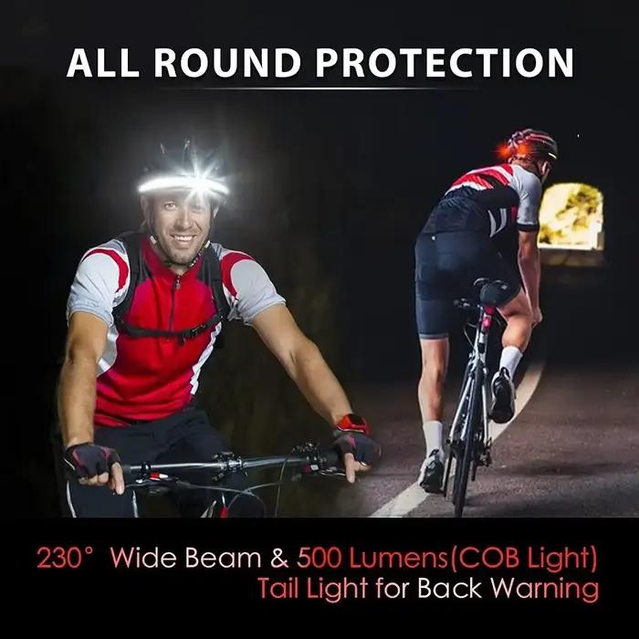 Lampe frontale rechargeable 3 modes COB avec lumière rouge arrière pour pêche et running