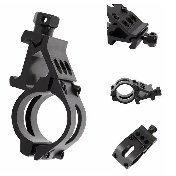 Support déporté lampe 25.4mm - Montage rapide 45° pour rail Picatinny, accessoire chasse tactique