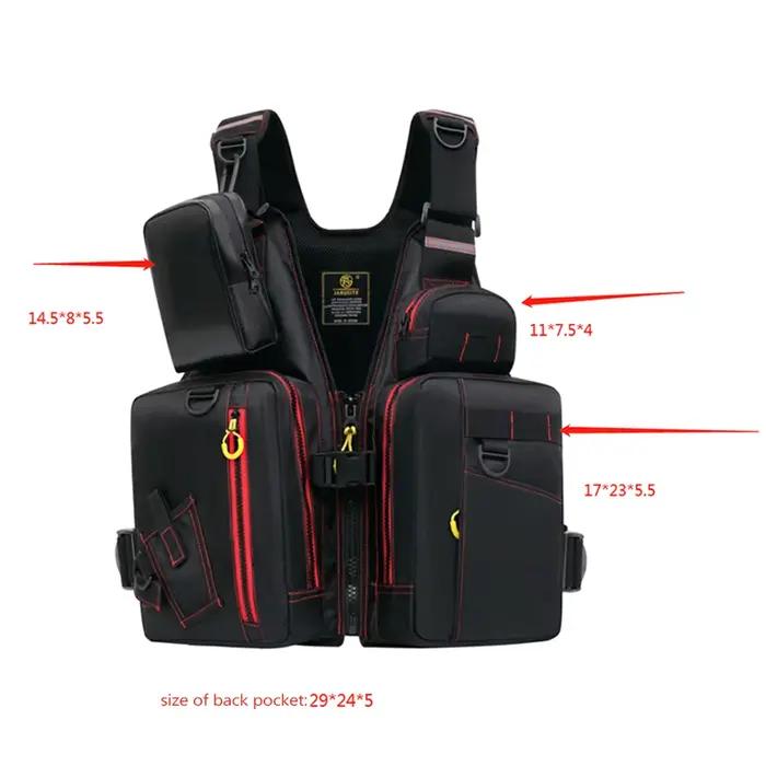 Gilet de sauvetage multifonction pêche - Gilet de sécurité avec poches pour matériel de pêche