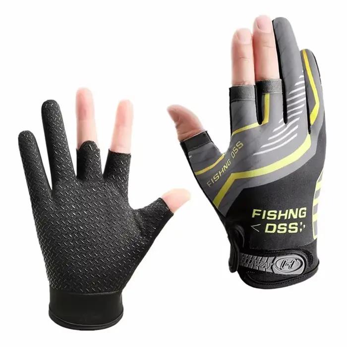 Gants pêche trois doigts homme été anti-UV anti-dérapant soie glacée légers techniques