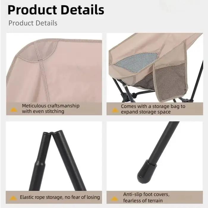 Chaise pliante carrée 4 coins nouvelle pour pêche plage camping portable sac à dos voyage jardin