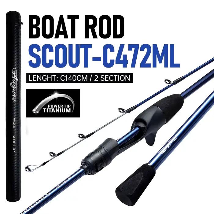 Canne seiche SOLOKING SCOUT47 2 sections 9:1 action ultralégère 61g pour pêche bateau et encornets