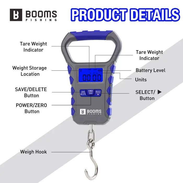 Kit pêche Booms avec pince à poisson et balance numérique 65LB/30KG rechargeable portable outil pesage