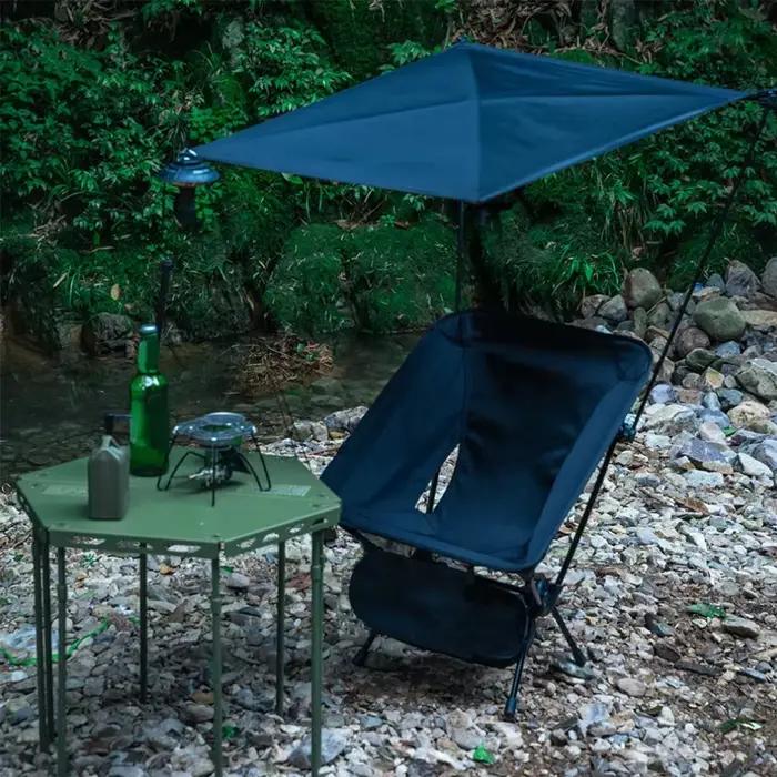 Chaise plage ombrière pliante transat avec pare-soleil pêche camping extérieur détente