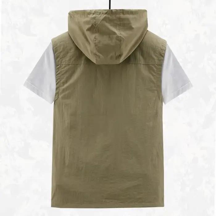 Veste de pêche homme déperlante avec capuche amovible et multiples poches pour le printemps