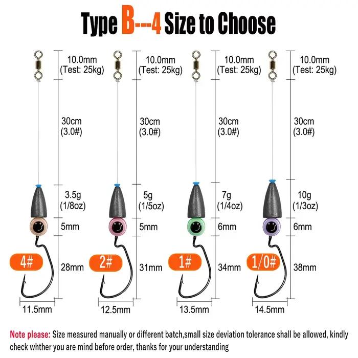 Kit montage Texas rig Carolina 5pcs pour pêche black bass - hameçons carp fishing hair rigs prêts