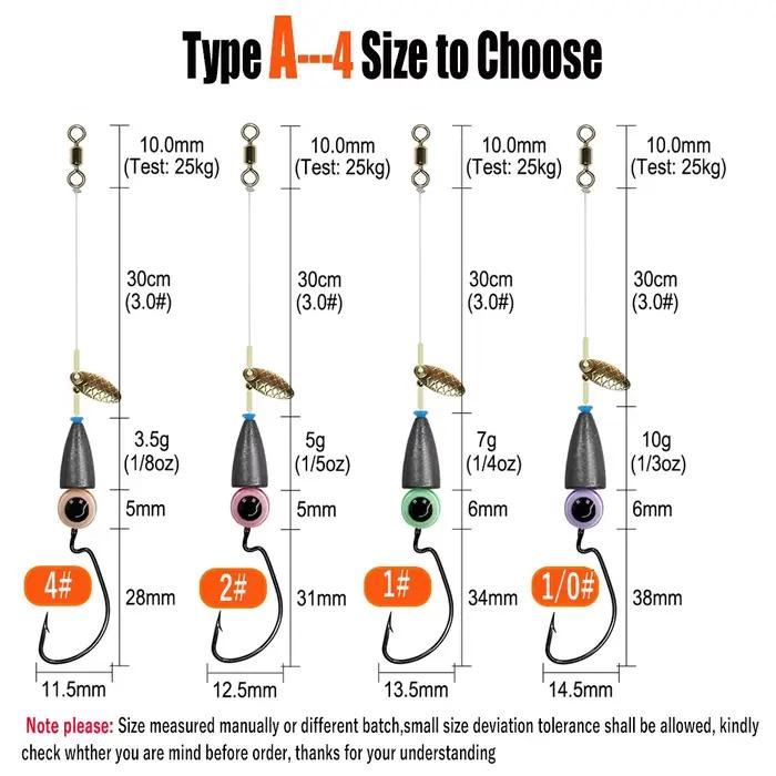 Kit montage Texas rig Carolina 5pcs pour pêche black bass - hameçons carp fishing hair rigs prêts