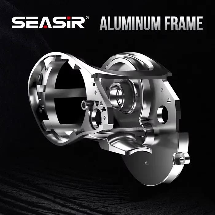 Moulinet baitcasting SeaSir Megacuda 15kg drag, spool profond 9+1 roulements pour pêche jigging en mer et eau salée
