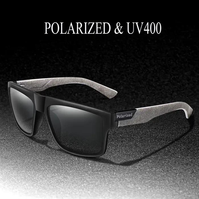 Lunettes de pêche polarisées TAC UV400 pour hommes - Vision HD anti-vent vintage sport
