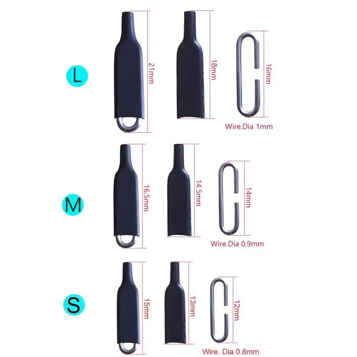 50-200 clips rapides swivels acier pêche carpe S M L avec protecteur hameçon leurre connecteur