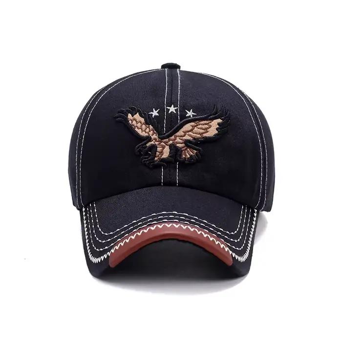 Casquette baseball aigle 3D pêche - Chapeau brodé unisexe pour pêche sportive outdoor