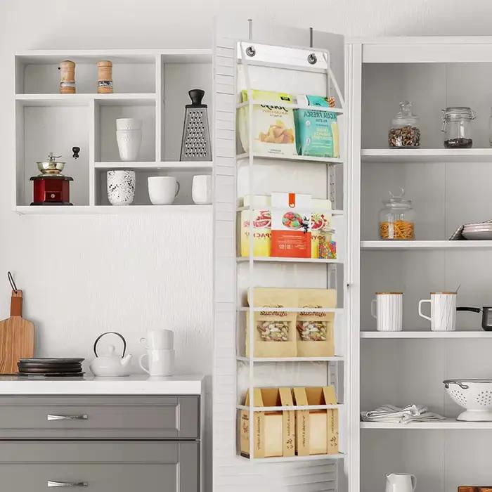 Sac de rangement multifonction derrière la porte tissu blanc noir tridimensionnel pour organisation et décoration maison chambre cuisine entrée