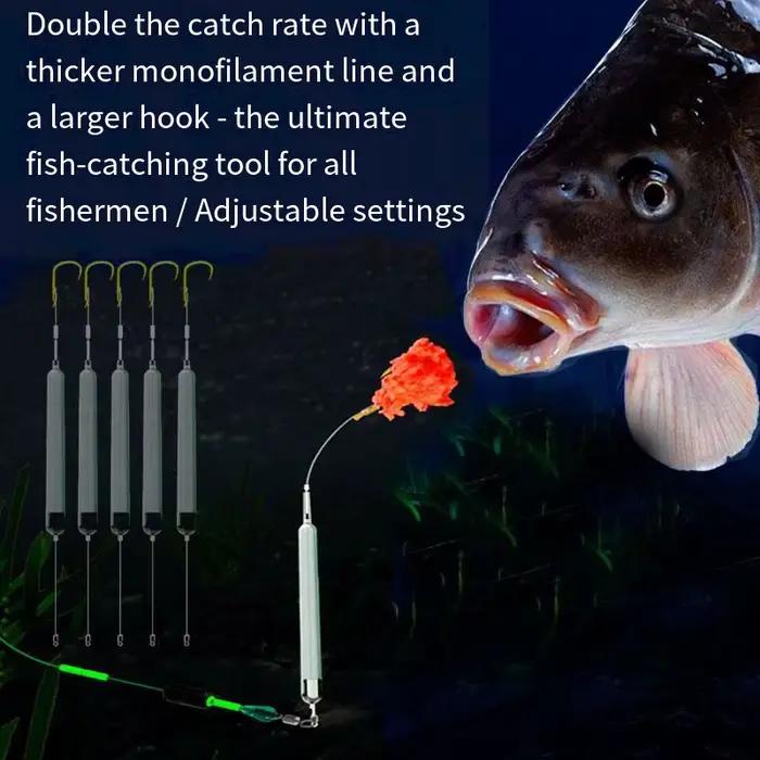5 rigs pêche carpe anti-fond avec manchons dorés - Hameçons taille 1#-10# - Montages prêts