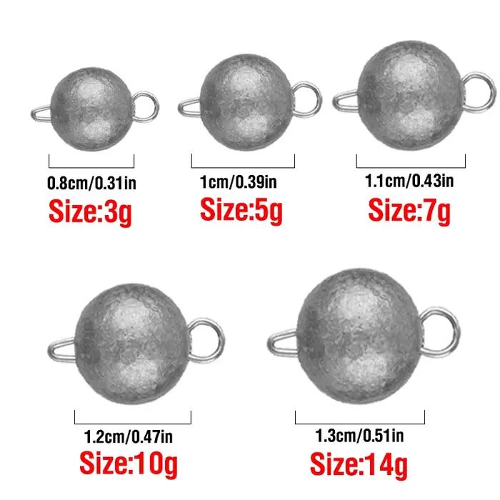 Plombs tête plombée 50 pièces 3g-14g - Sinkers Cheburashka pour leurres souples pêche