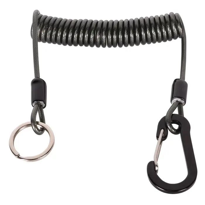 Pince anti-perte pour leurres avec cordon et ressort spiralé pour pêche à la ligne