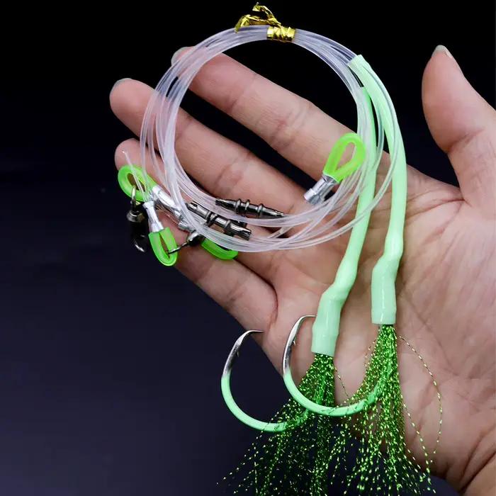 Montage Mer Profonde pour Morue avec Hameçon Circulaire Lumineux - Pêche en Mer Résistante