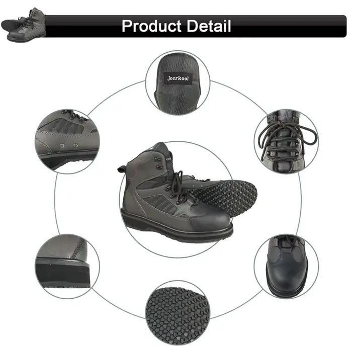 Bottes de pêche en amont semelle feutre antidérapante - Chaussures de chasse vert armée pour hommes