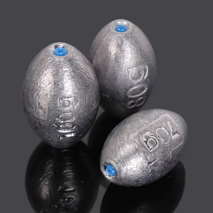 Plombs de pêche mer olive troués 2g à 60g poids plomb avec échelle pour surfcasting pêche au leurre