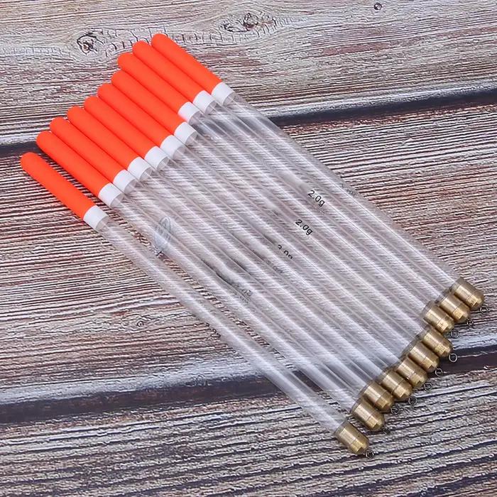 Kit 10 flotteurs plastique durables multifonctions avec tube distributeur d'appâts pour pêche