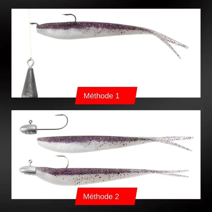 Leurre souple jerkbait shad split tail 3" 4" pour pêche du brochet perche truite et sandre