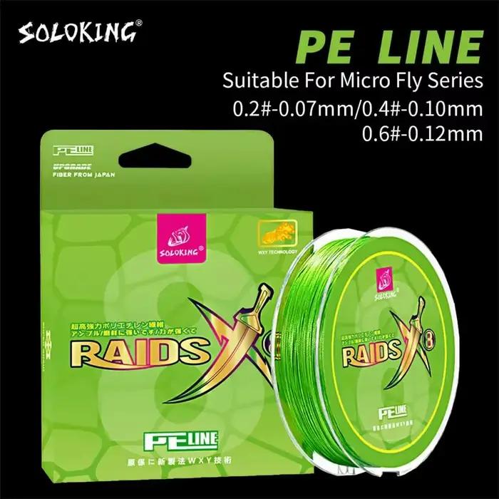 SOLOKING 150M Super Thin Micro Fly 8 Strand PE Braided Line pour pêche à la truite et carpe