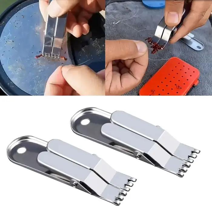 Outil multifonction acier inox pour appâts vers asticots - Pêche mer rivière lac