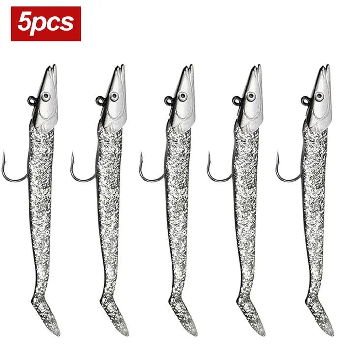 5 Leurres Souples Pêche 10g 11cm avec Cuillère - Leurre Artificiel Wobbler pour Carnassiers
