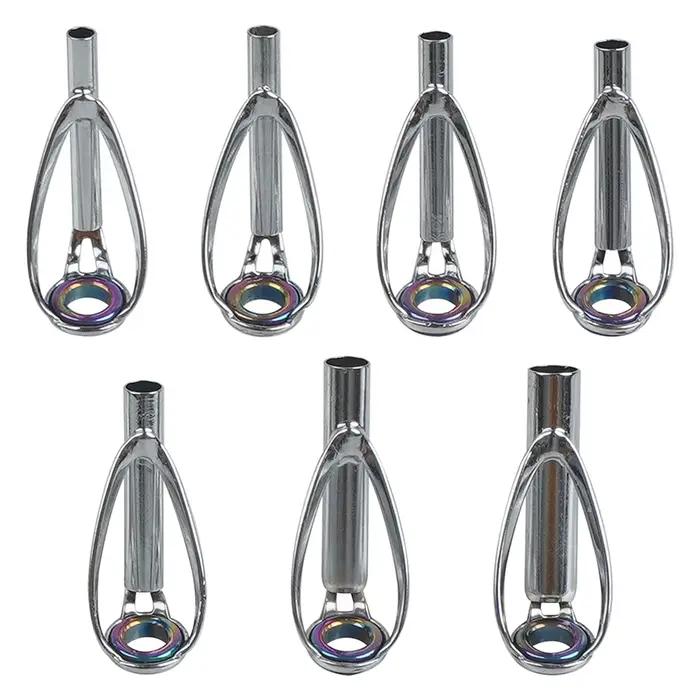 Kit réparation 7/14 guides canne pêche cadre inox anneau céramique bricolage matériel pêche remplacement