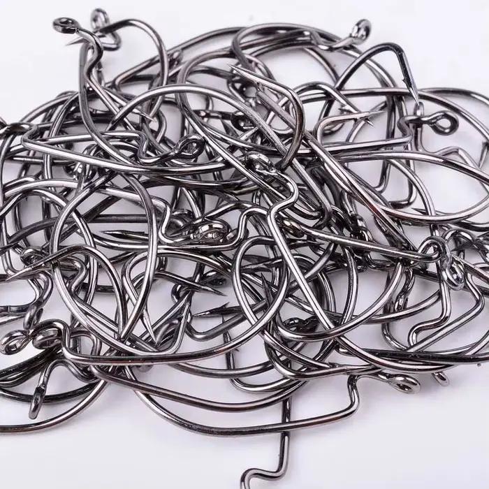 10 hameçons offset 8/5/0 pour leurres souples type worm, appâts crankbait et accessoires de pêche