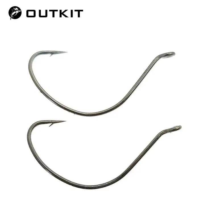 10 hameçons wide gap pour montages wacky rig et neko rig avec leurres senko - Hameçons acier carbone
