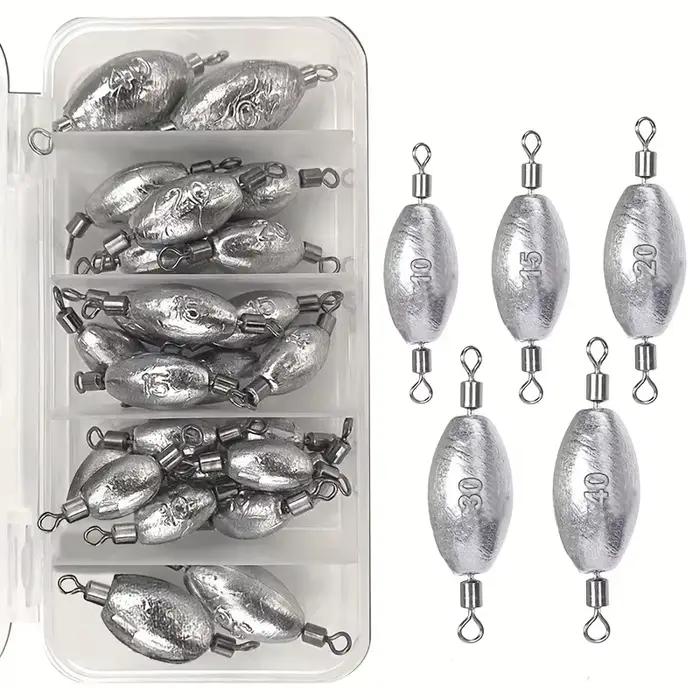 Plombs de pêche olivette plombée avec double émerillon pour pêche en traîne et ligne