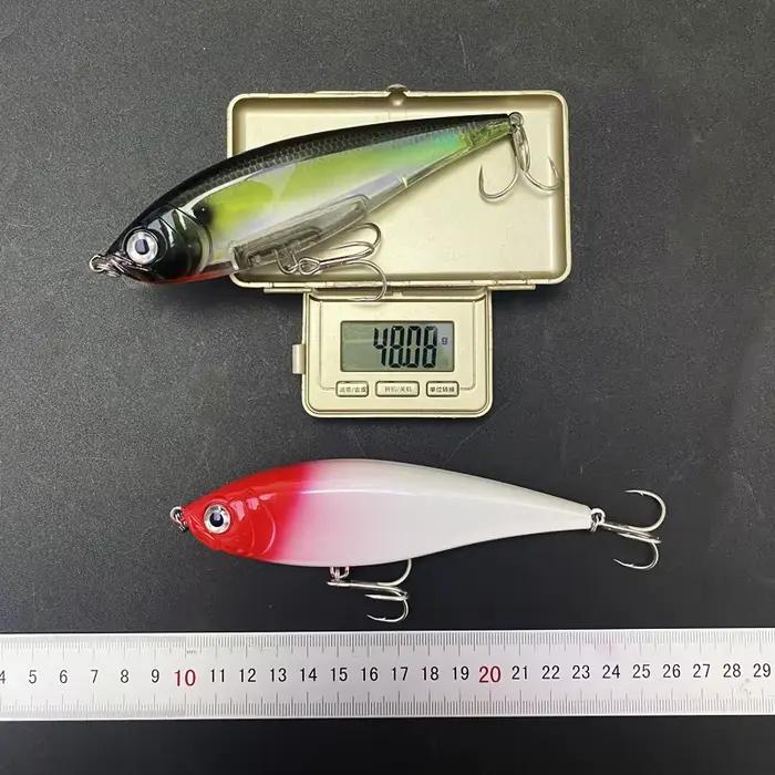 Leurre dur flottant 130mm 48g pour pêche à la traîne en mer, appât crayon twitchbait 3D