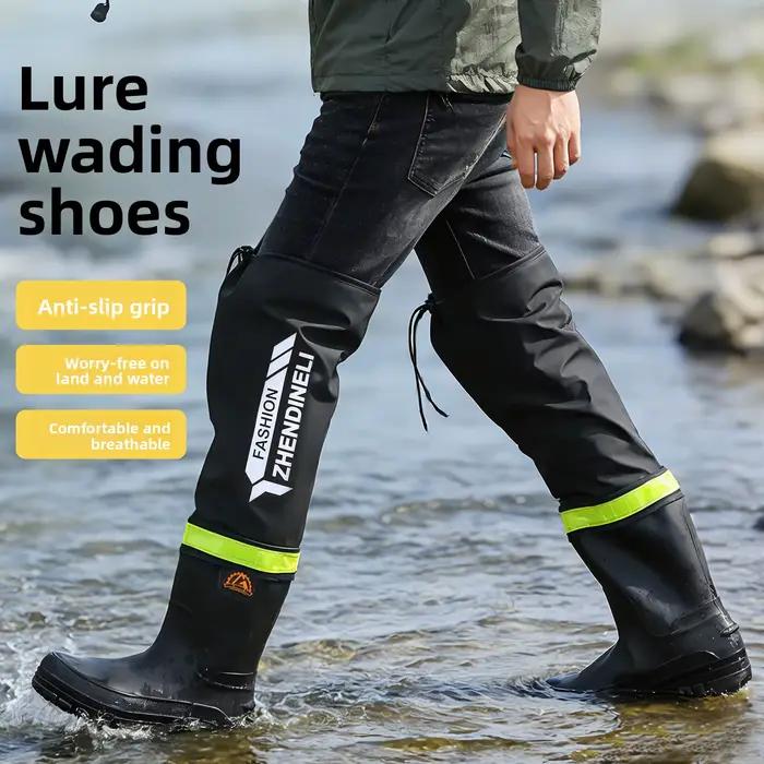 Bottes de pêche pliables hautes leurres imperméables anti-dérapantes pour vadrouille et rizières