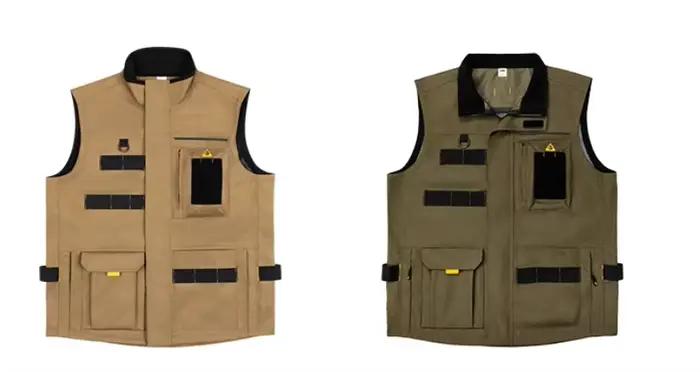 Veste de travail cargo pêche avec multiples poches pour outils, veste technique extérieur pêcheur