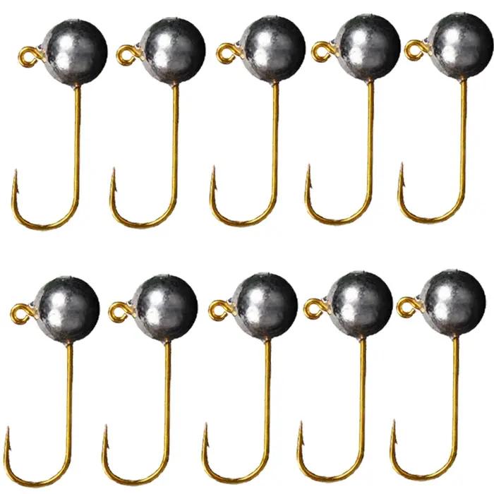 Lot de 10 hameçons plombés micro jig 1g à 5g pour pêche fine et leurres souples