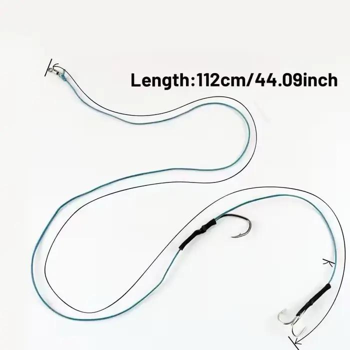 Kit rig pêche silure nocturne eau douce hameçons simple/triple avec alarme morsure et bas de ligne anti-dent
