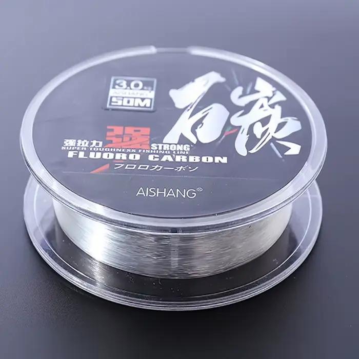 Ligne fluorocarbone 100% 50m super forte leader pêche mer ligne plongeante carbone