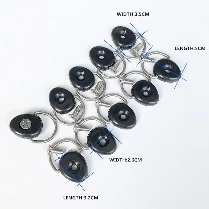 12 anneaux D fixation kayak - Rond oval pour canoë raft, accessoire fixation pêche sécurisée