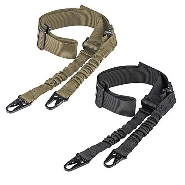Bretelle fusil 2 points réglable avec crochet QD - Sangle tactique pour transport canne pêche