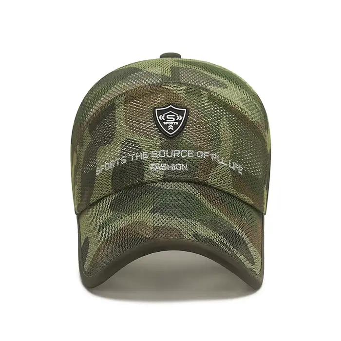 Casquette mesh été pêche noir blanc unisexe protection sol sport extérieure homme femme fishing