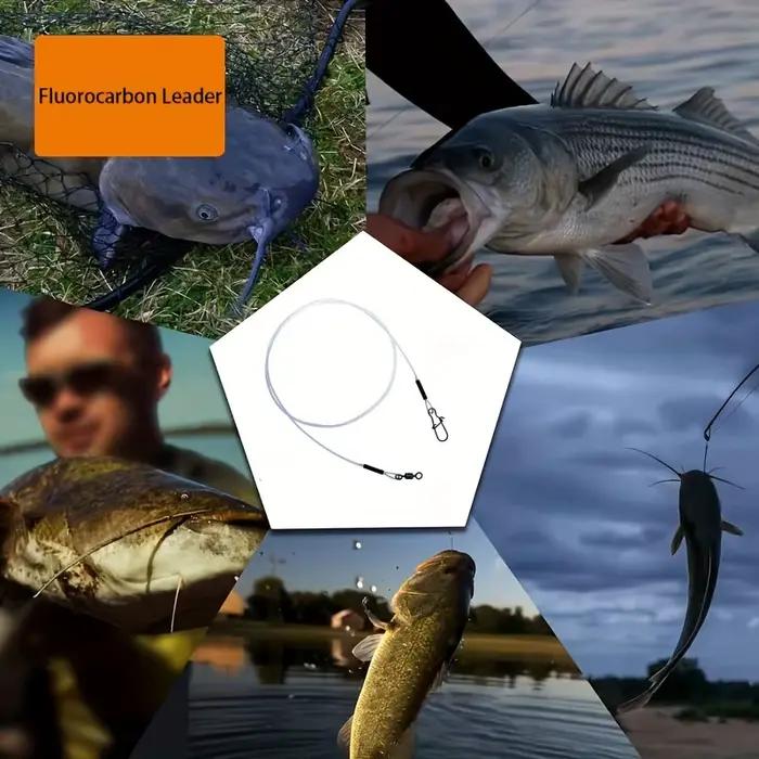 Kit 12 lignes fluorocarbone avec émerillons - Test pression 7-18kg pour cannes à pêche