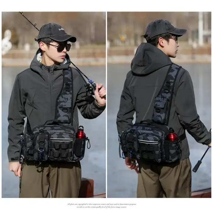 Sac bandoulière tactique camouflage pour pêche - Rangement leurres et lignes outdoor homme