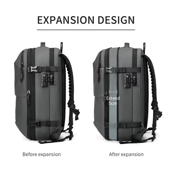 Sac à dos voyage homme compression 17 pouces pêche - Sac professionnel grande capacité étanche ordinateur