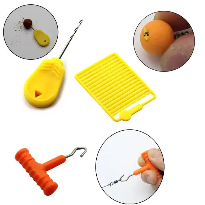 Perceuse à bouillettes et aiguille de chargement - Outils pour montages cheveu et préparation d'appâts carpe